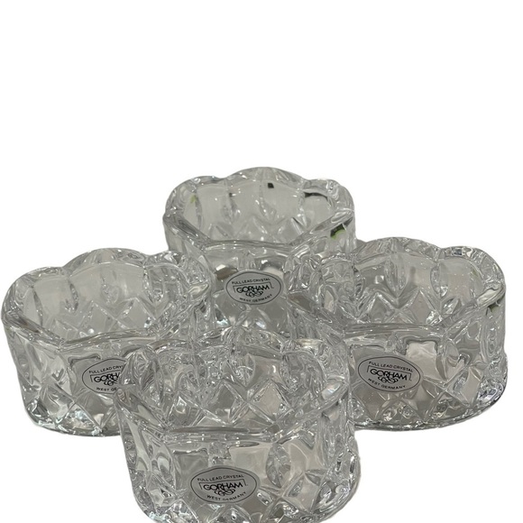 Gorham, King Edward, cut crystal, oval napkin rings, made in Germany (4) - Picture 4 of 5